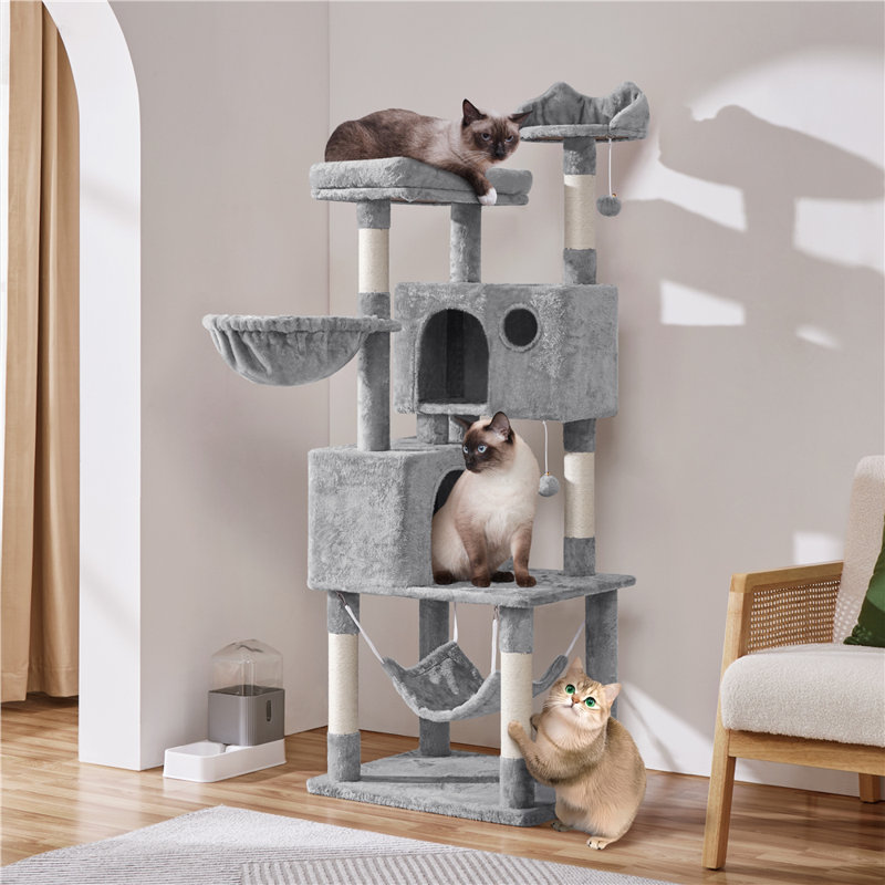 Daughtry 64.5" H Multi-Level Cat Tree, Light Gray