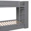 Lit superposé simple gris avec rangement efficace - 2 tiroirs et armoire multicouche idéale pour les familles en pleine croissance-442280467-442280466