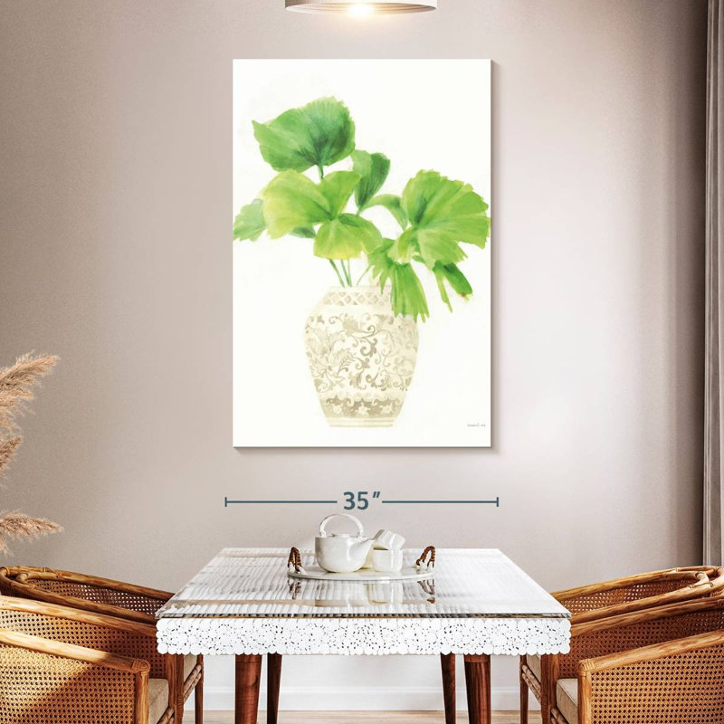 Harnek palm chinoiserie iv crème, H 51 po x l 34 po