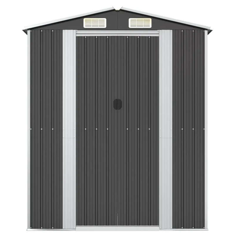 Anthracite Galvanized Steel Outdoor Storage Shed 75.6" x 42.5" x 87.8"