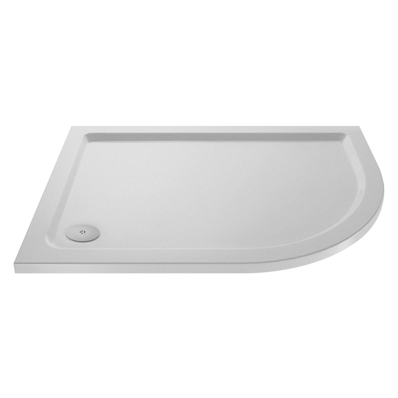 Slip Resistant Offset Quadrant Shower Tray RH 900 X 760Mm, 4cm H x 76cm W x 90cm D