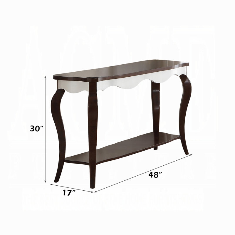 Mathias Transitional Walnut & White Sofa Table
