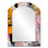 Pink and Grey Geometric I - Pink Modern Arch Wall Mirror