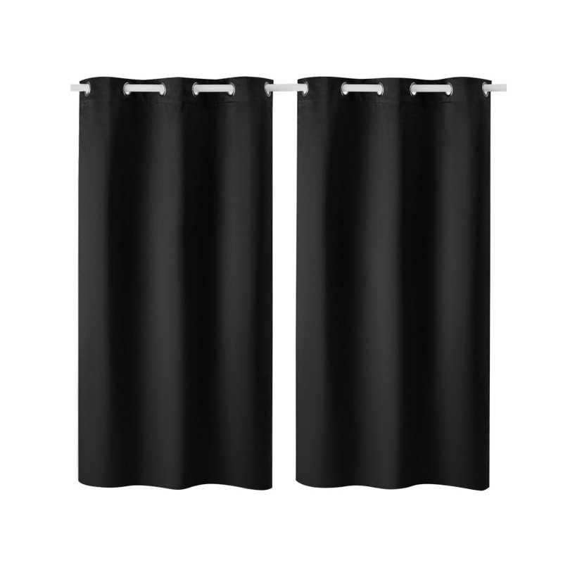 Blackout Curtains, 63 Inch Length 2 Panels Set, 42 Inch Wide Each, Thermal Insulated Blackout Light Blocking Drapes, Polyester Curtains for Bedroom Living Room Window, Black, Featuring Grommets