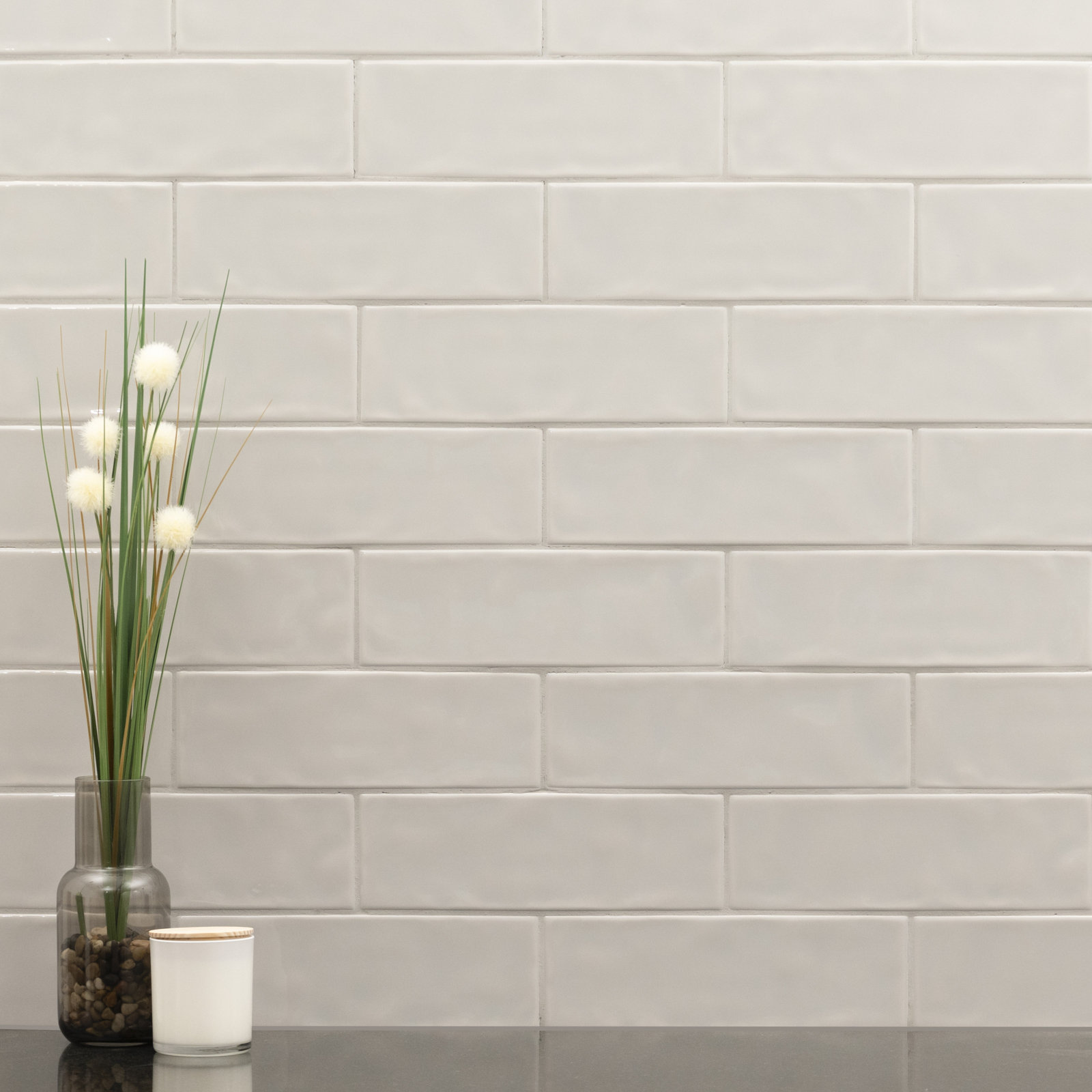 Metrola 4 in. x 12 in. Glossy Ceramic Subway Wall Tile, Ashen