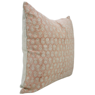 Fabdivine Block Printed Cushion Cover Handmade Linen Decorative Throw Pillow- Tulsi Buti