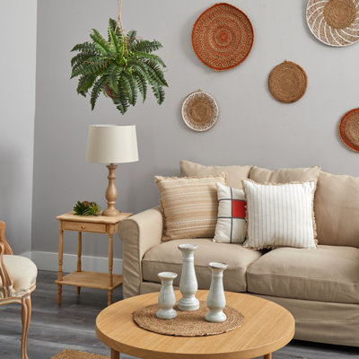 18'' Faux Fern Plant in Wicker/Rattan Basket