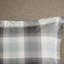 Édredon double / grand double - Tissu écossais gris et 2 taies décoratives assorties-118640944