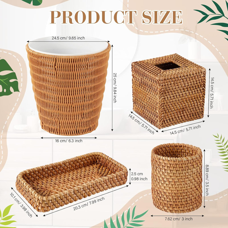 Ensemble d'accessoires de salle de bain 5 pièces Boho