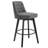 Minceta Swivel Bar Stools Set Of 2, 30 Inch Counter Height Pu Leather Upholstered Barstools With Low Tufted Back & Footrest, Solid Beech Wood Legs For Kitchen Island Home Bar Dark Gray-93801832-93801834-124606443