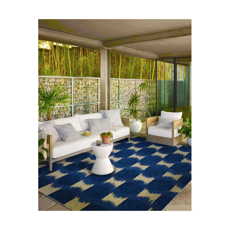 Tapis bleu délavé à motif délavé, Tapis de couloir 2 pi 6 po x 6 pi 7 po inclus