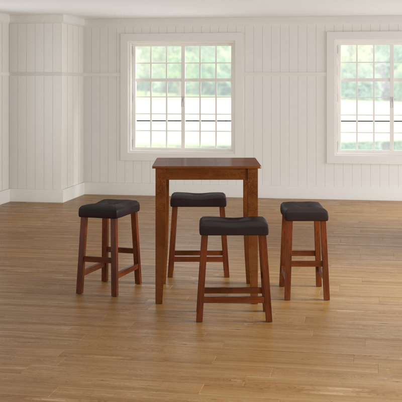Diamondback 4 - Person Pine Four Leg Dining Set, Classic Cherry