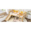 Lits en bois naturel peu encombrants avec tablettes de rangement pour la maison
