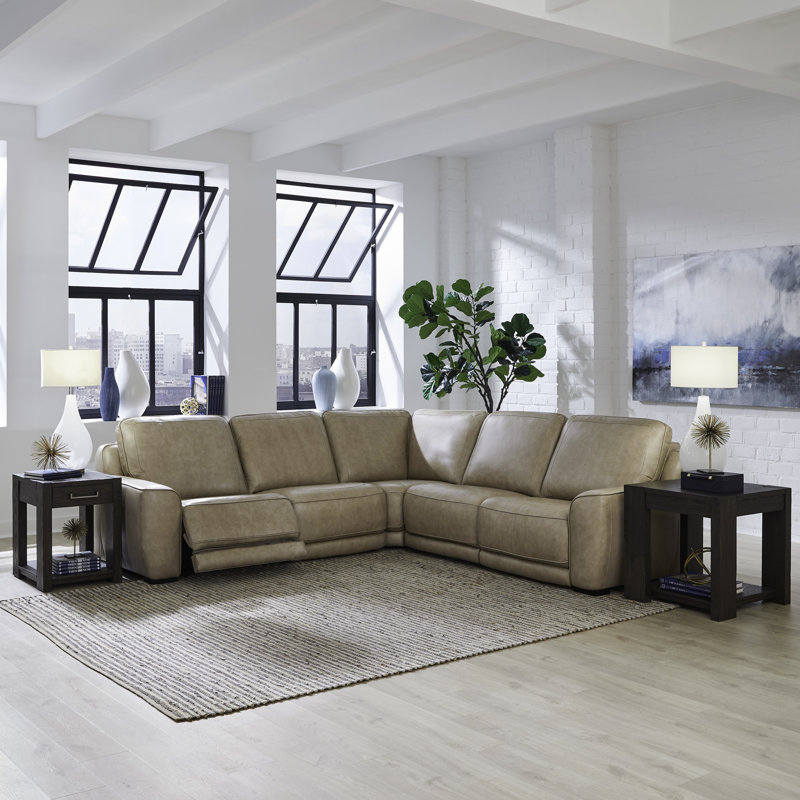 Canapé modulaire inclinable électrique 5 pièces Kersh, Beige