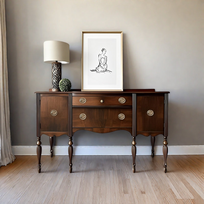 Retro Multifunctional Practical Console Table, 35.43" H x 57.09" W x 19.69" D
