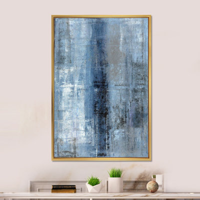 Blue Meets Grey Abstract Art " Blue Meets Grey Abstract Art " 4 - Pieces Painting Print