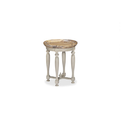 Amalia Round End Table Stonewash/ Mist Grey