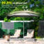 Parasol de patio de 10 pi avec tissu haut et plateforme de ventilation de vent