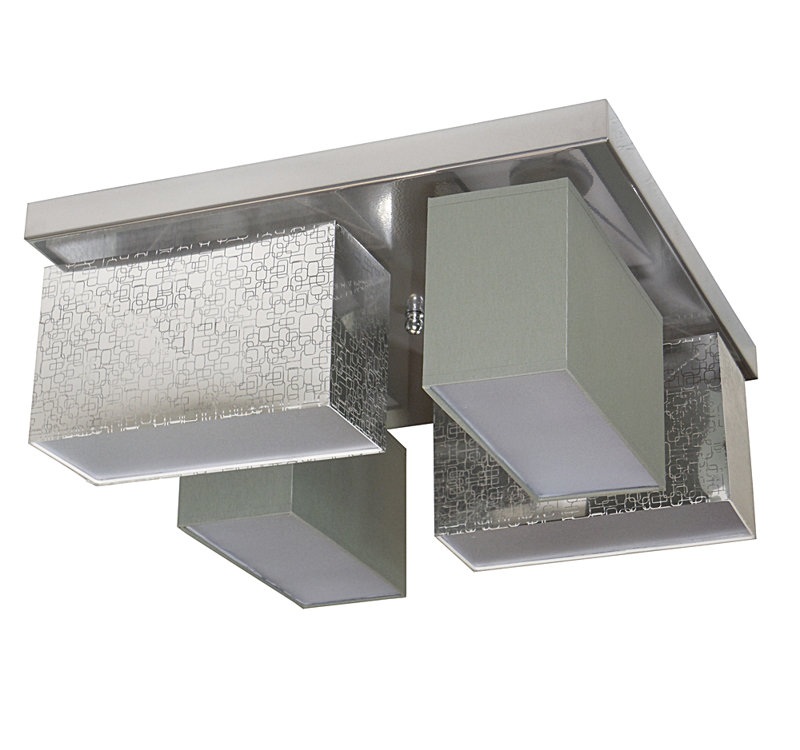 Eris-004 Fabric Flush Mount, Silver, dark grey