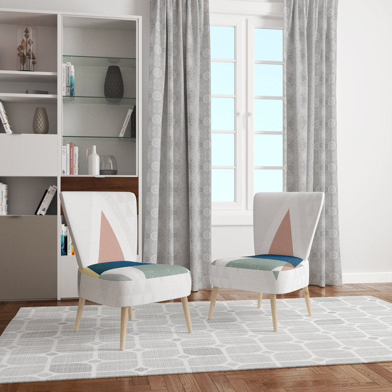 Upholstered Floral Side Chair - Modern floral Accent Chair, Abstract Gray Polyester Blend 7