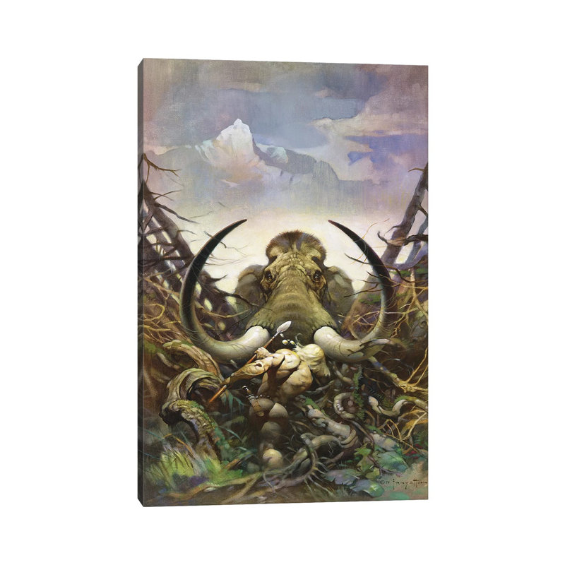 «The Mammoth» par Frank Frazetta, impression sur toile tendue, H 26 po x l 18 po x 1,5 po