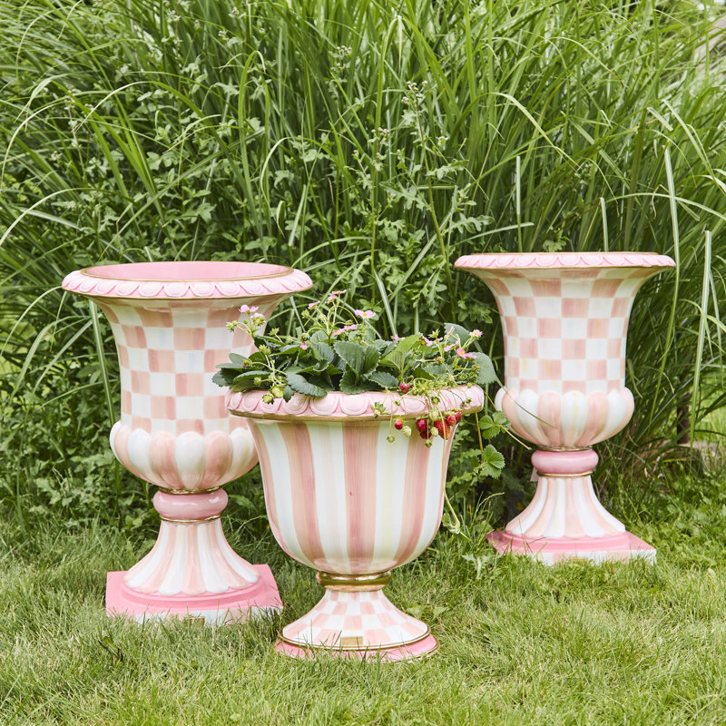 Rosy Check Pedestal Urn, 27" H x 19" W x 19" D