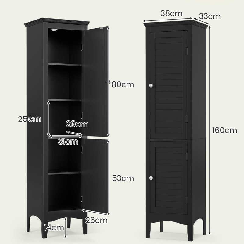 Faucette Freestanding Bathroom Cabinet, Black