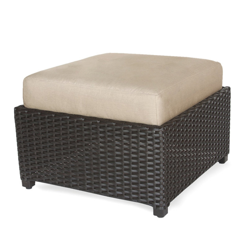 Siesta Key Outdoor Ottoman, Cast Ash Sunbrella® Plainweave