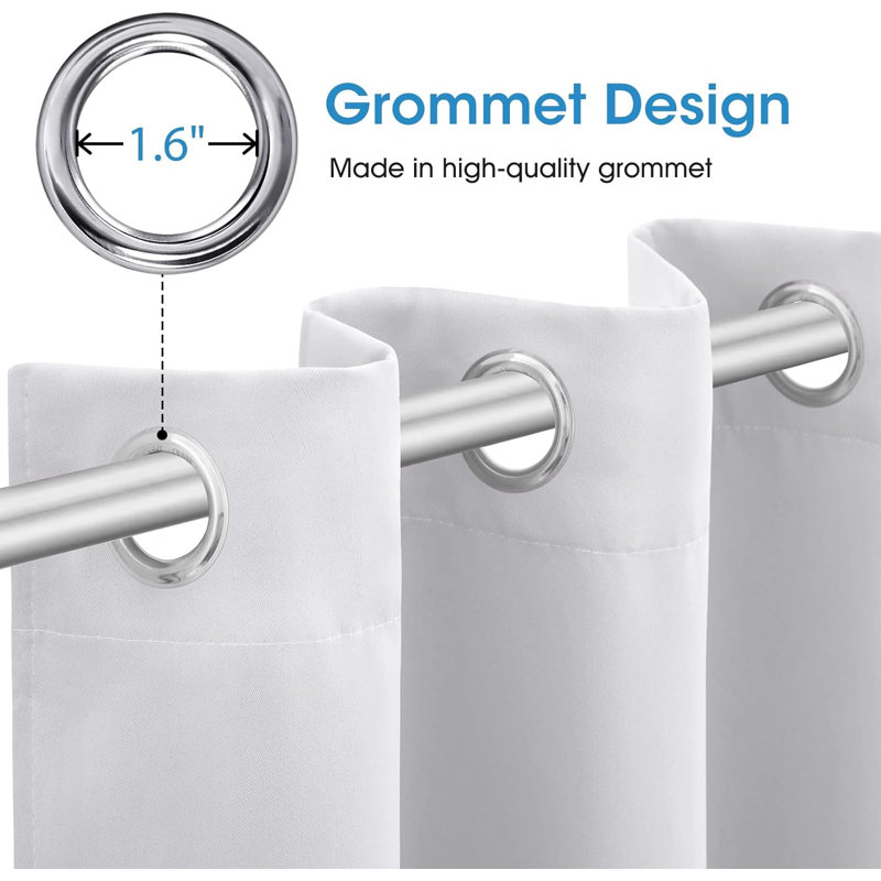 Rideau obscurcissant en polyester, Blanc, L 52 po x L 102 po