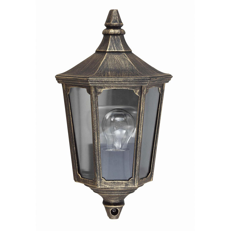 Hesson Black / Gold Outdoor Wall Lantern