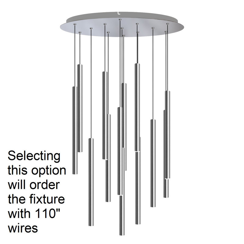 Tynan 13 - Light LED Cluster Pendant, 110", Nickel