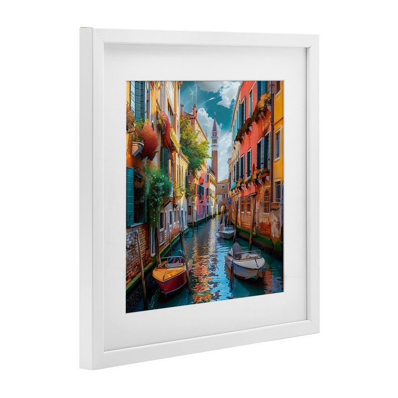 «Venetian Summer Canal», reproduction encadrée sous verre, conception de LSR Creative Studio, H 16 po x l 16 po