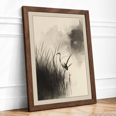 Bird in Flight Japandi - Framed Print