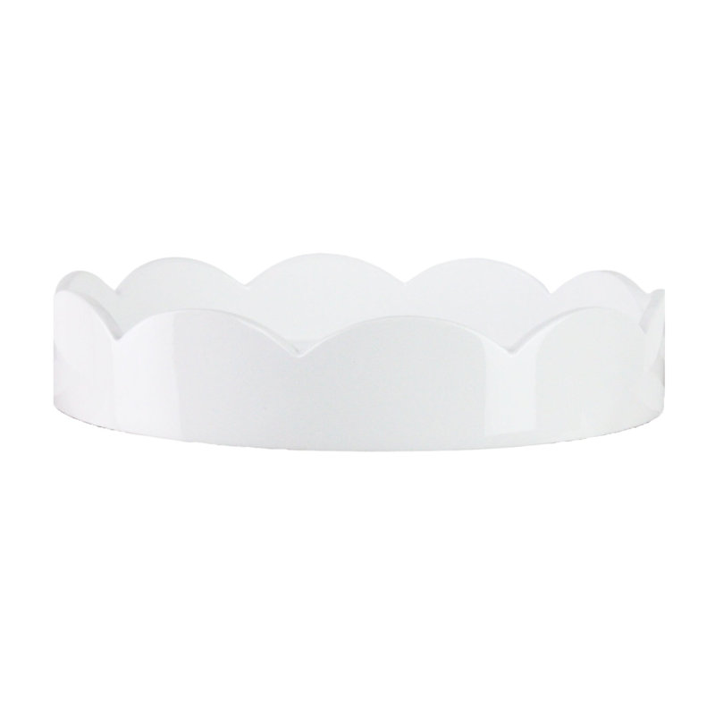 Lacquer Decorative Tray, 8.5" H x 8.5" W x 2.36" D, White