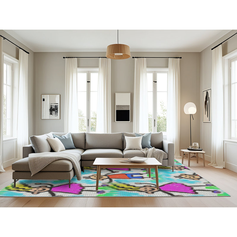 Tapis décoratif rose pinson, Rectangle 8 pi x 12 pi