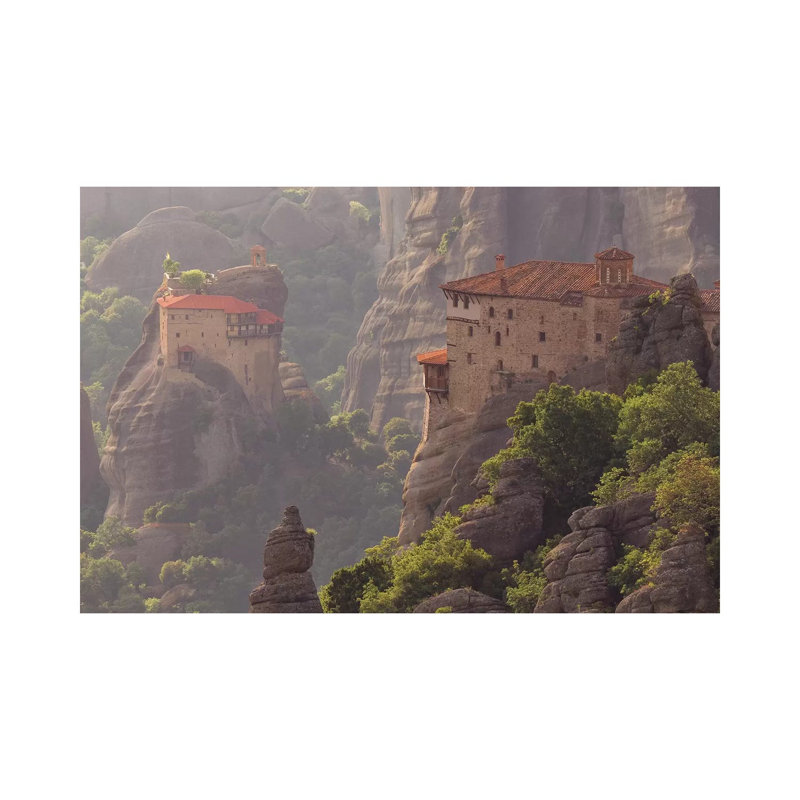 Greece, Meteora. Isolated Monasteries On Cliffs. by Jaynes Gallery - Wrapped Canvas Print, 66.04 cm H x 45.72 cm W