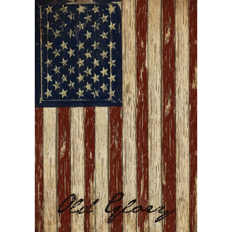 Drapeau de jardin patriotique Old Glory, Noir / gris / rouge / bleu