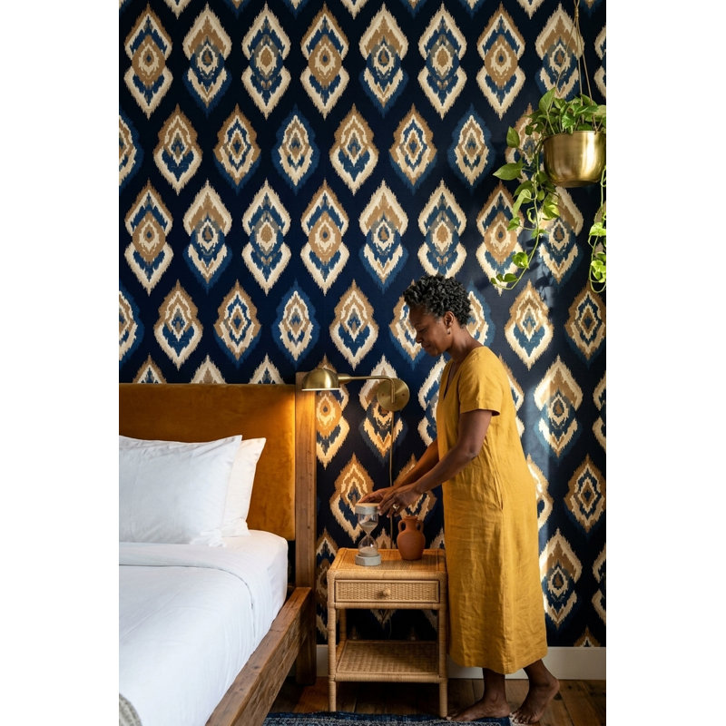 Rouleau de papier peint Ikat, Textured Non-Pasted