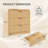 Fluted 3 Drawers Dresser, 31.5" Wide Modern Chest Of Drawers With Round Edge & Metal Handle, Wood Storage Organizer For Bedroom/Living Room/Entryway (Natural Oak)-1430401877