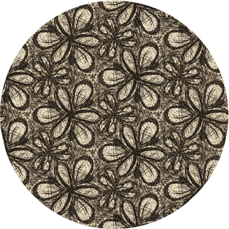 Floral Indoor Rug, Round 6'