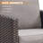 Kahlan 105'' Wide L-Shaped Powder Coated Steel with Cushions-374174406