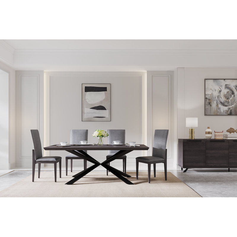 Railsback Dining Table, 29" H x 79" L x 39.5" W, Gray