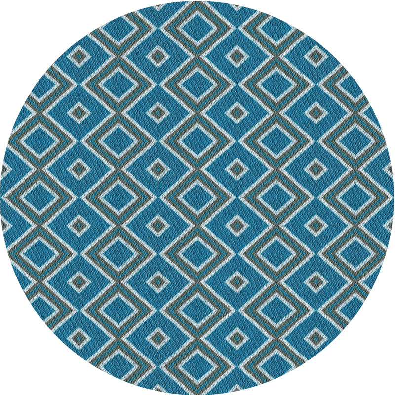Geometric Indoor Rug, Round 3'
