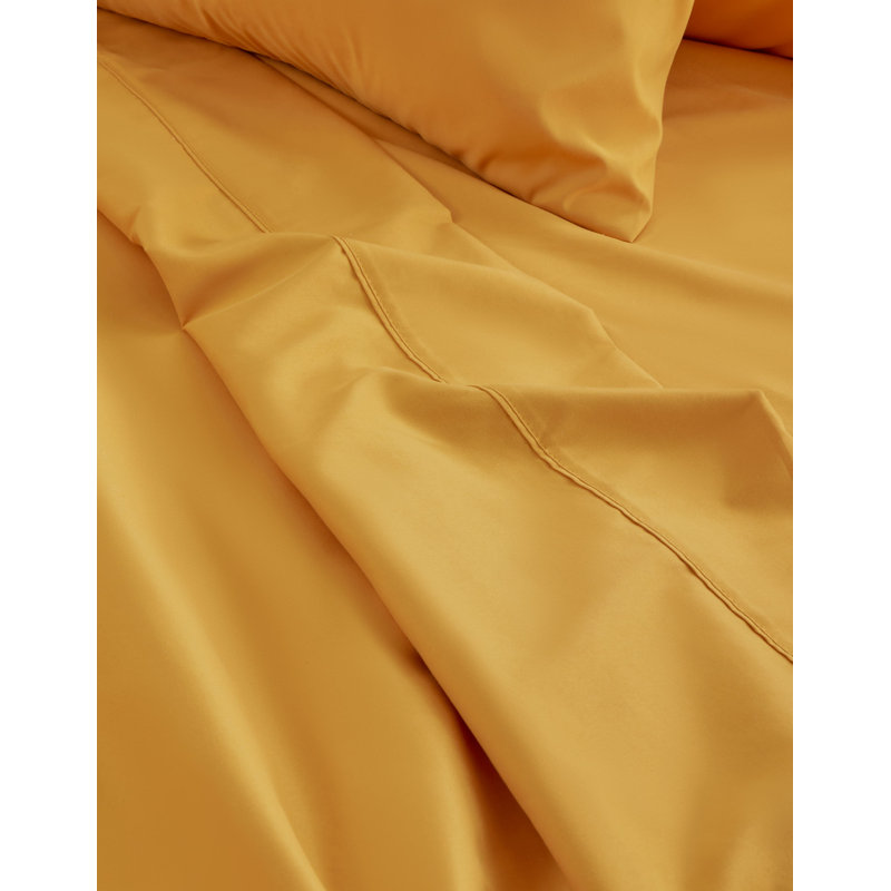  Ensemble de draps respirants Coolest-Comfort, Orange, Grand drap plat + 1 drap-housse + 2 taies d'oreill