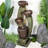 Outdoor Water Fountain with LED Lights - 40" H 4-Tier Cascading Resin Fountain, Weather Resistant Garden Fountain for Patio, Backyard, Lawn