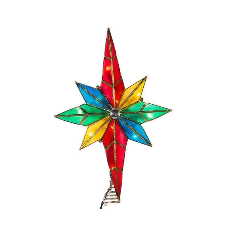 Bethlehem 16.5'' Shell / Capiz Astrology & Stars Lighted Tree Topper, Multi Colored
