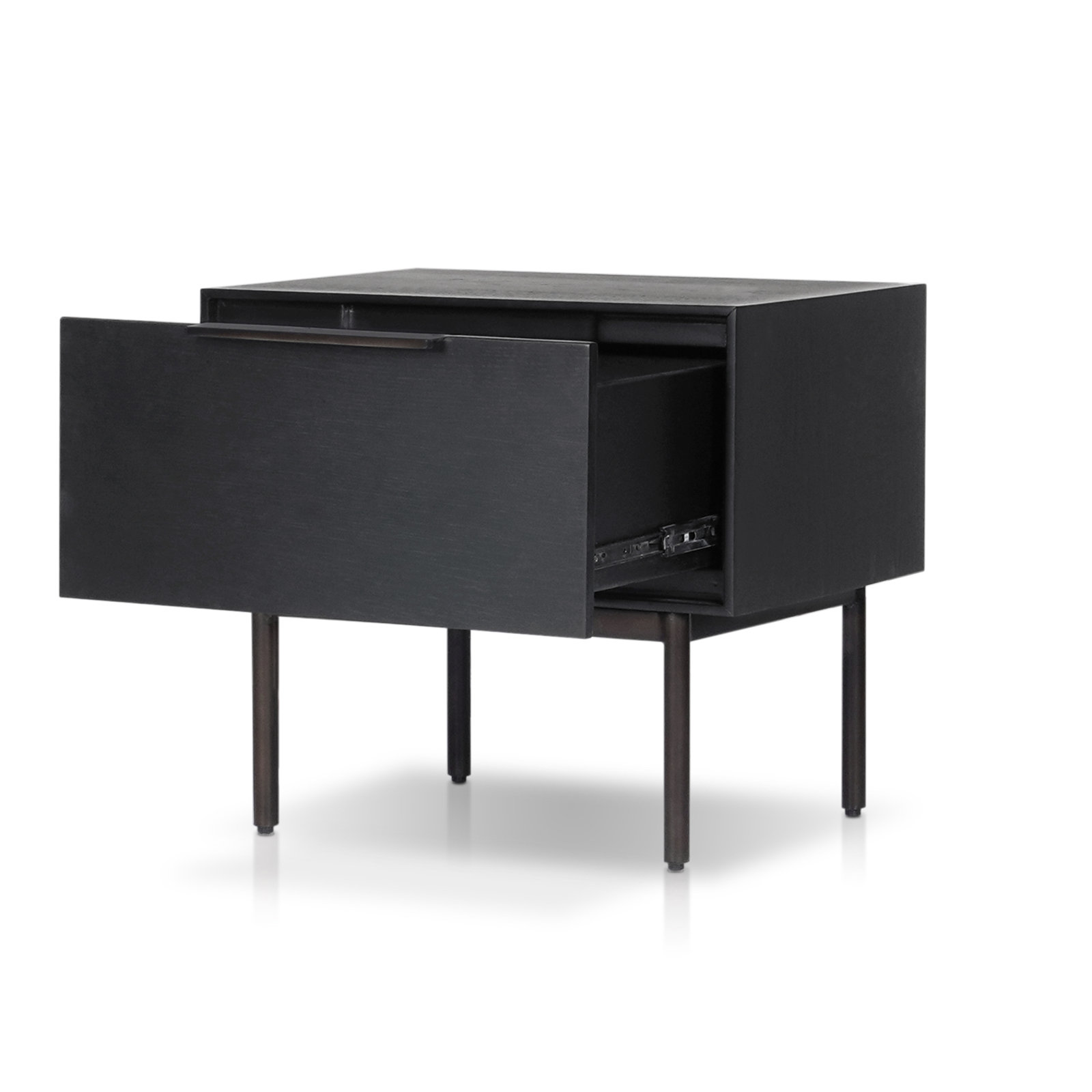 Ellis Mahogany Nightstand, Black
