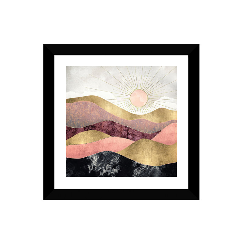 « rosé sun » par spacefrog designs-print, H 16 po x l 16 po x P 1 po, Papier avec cadre noir