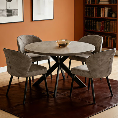 Modern Round Kitchen Dining Table Set with Dining Chairs
