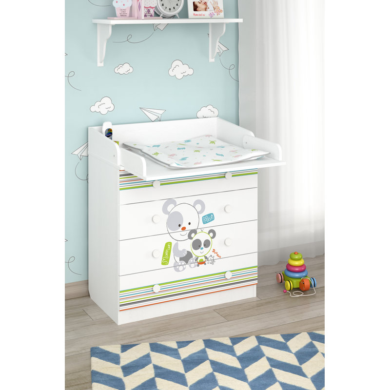 Changing dresser 800, white, Pandas